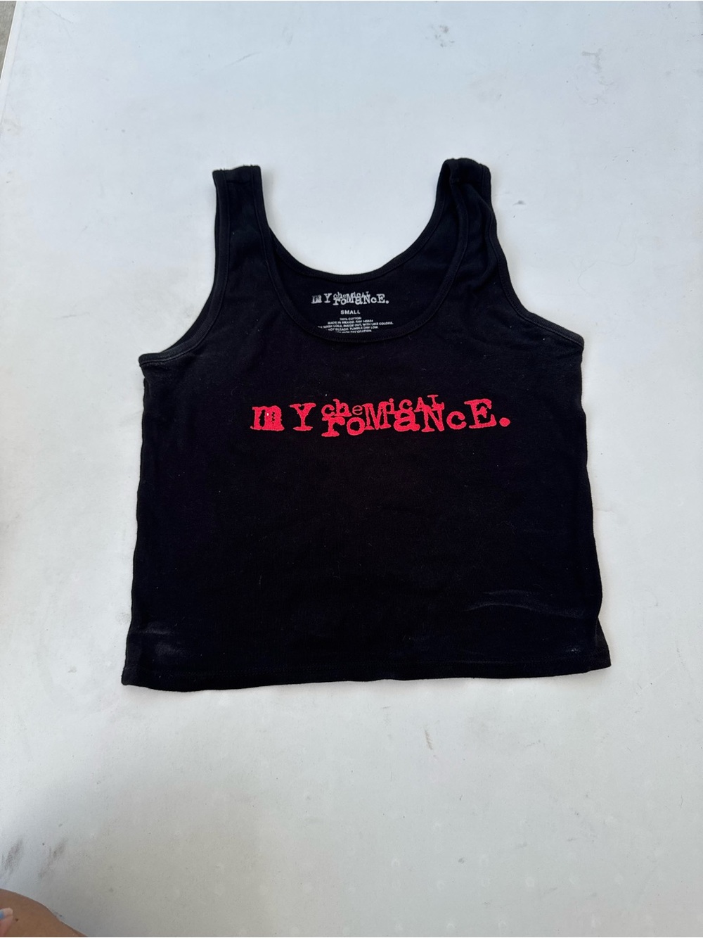 My Chemical Romance: Black Red Logo Graphic Knit Scoop Neck Tank Top, Size S